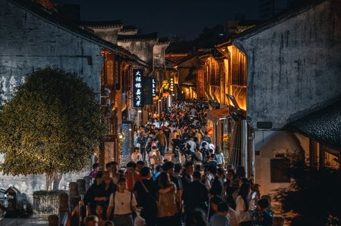 Chinese streets at night