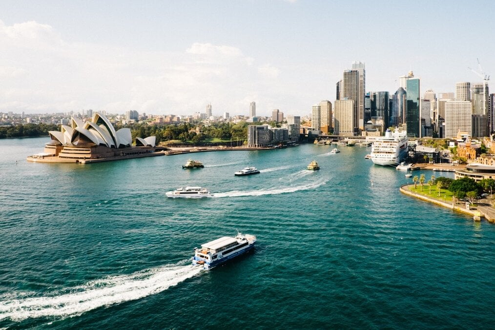 Study in Sydney Aerial view of Sydney Harbor